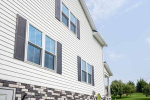 double-hung windows on exterior of home