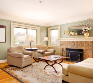 slider windows in a cozy sitting room